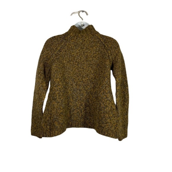 Loft Womens Medium Sweater Cardigan Wool Mohair Mock Neck Brown One Button - Picture 5 of 8